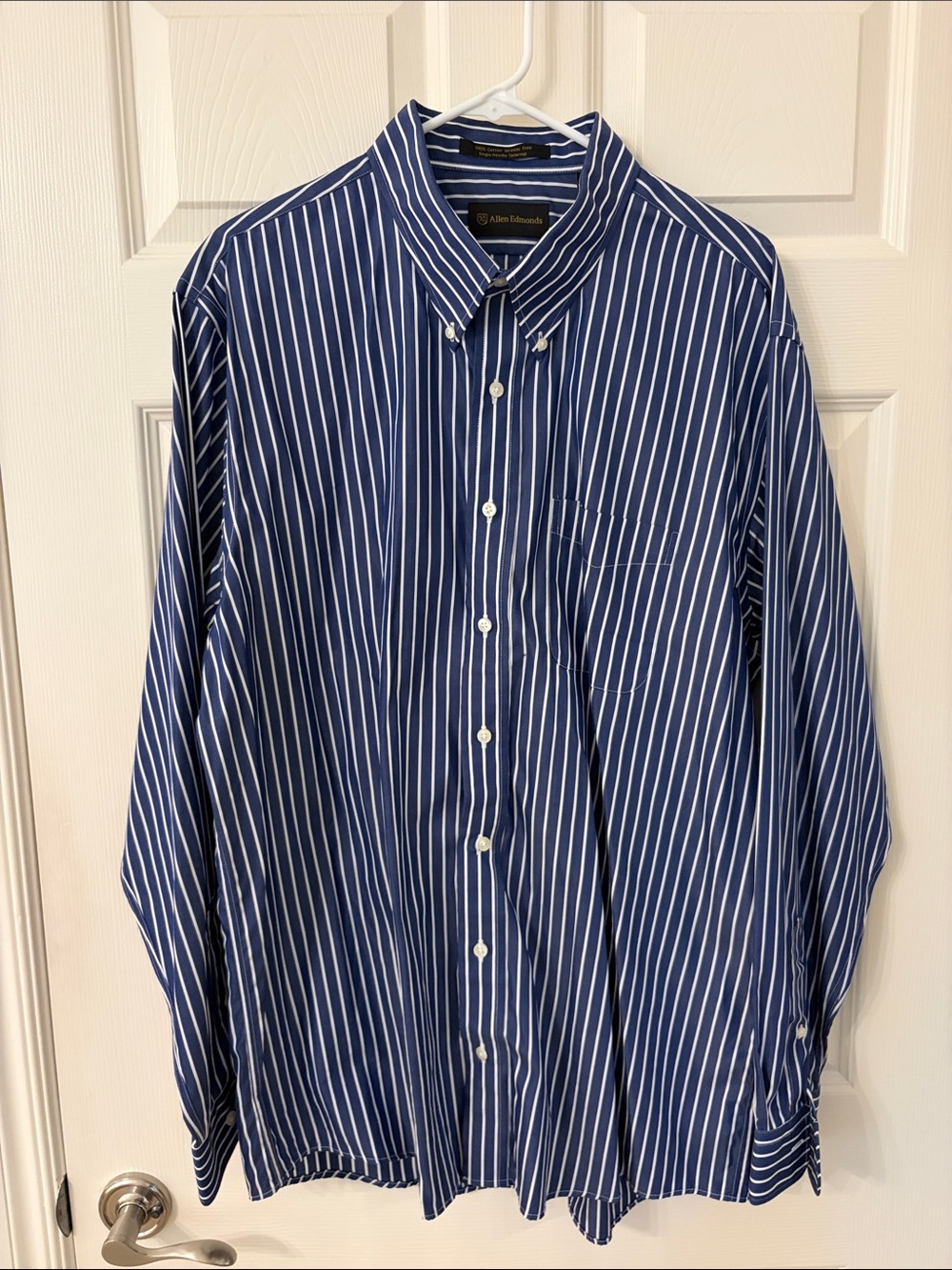 Allen Edmonds Navy & White Vertical Stripe Button-Down Shirt